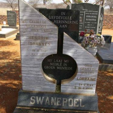 SWANEPOEL Hendrik Johannes 1941-1985 &amp; Lorraine 1944-1990