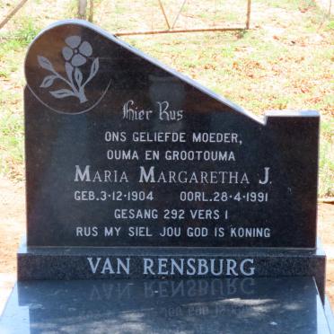 RENSBURG Maria Margaretha, J. van 1904-1991
