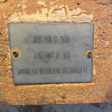 KLEYNHANS Elieshabetha Barendiena 1937-1937