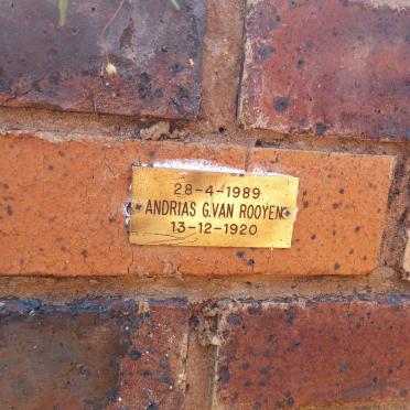 ROOYEN Andrias G., van 1920-1989