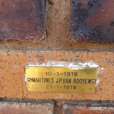 ROOYEN Martines J.P., van 1918-1918