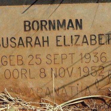 BORNMAN Susarah Elizabeth 1936-1952