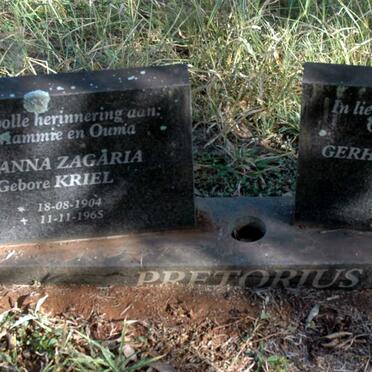 PRETORIUS Gerhardus Johannes Jacobus 1898-1961 &amp; Susanna Zagaria KRIEL 1904-1965