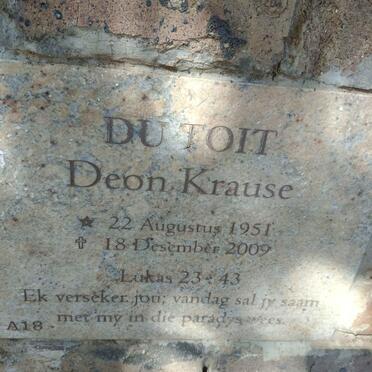 TOIT Deon Krause, du 1951-2009