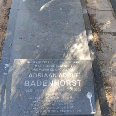 BADENHORST Adriaan Adolf 1939-2020