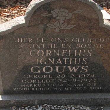 GOUWS Cornelius Ignatius 1974-1974