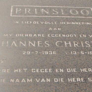 PRINSLOO Johannes Christiaan 1936-1996