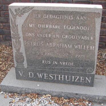 WESTHUIZEN Petrus Abraham Willem, v.d. 1910-1973