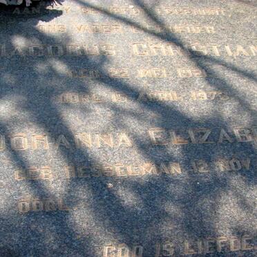 WYK Jacobus Christian, van 1921-1973 &amp; Johanna Elizabeth HESSELMAN 1923- 
