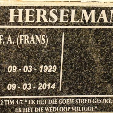 HERSELMAN F.A. 1929-2014