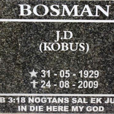 BOSMAN J.D. 1929-2009