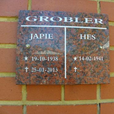 GROBLER Japie 1938-2013 &amp; Hes 1941-