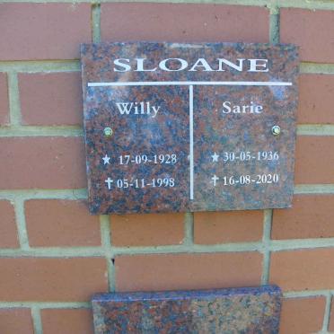 SLOANE Willy 1928-1998 &amp; Sarie 1936-2020