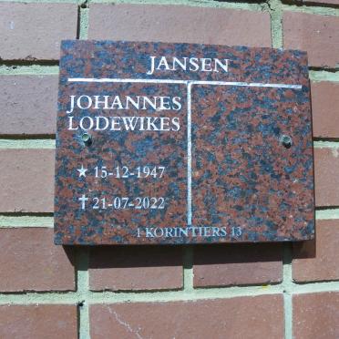 JANSEN Johannes Lodewikes 1947-2022