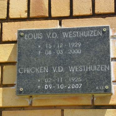 WESTHUIZEN Louis, v.d. 1929-2000 :: WESTHUIZEN Chicken, v.d. 1925-2007