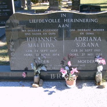 BRITS Johannes Matthys 1907-1974 &amp; Adriana Susana 1910-1988