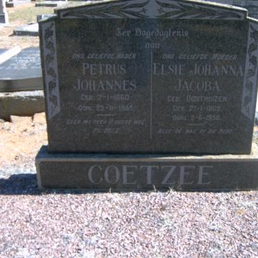 COETZEE Petrus Johannes 1860-1955 &amp; Elsie Johanna Jacoba OOSTHUIZEN 1865-1955