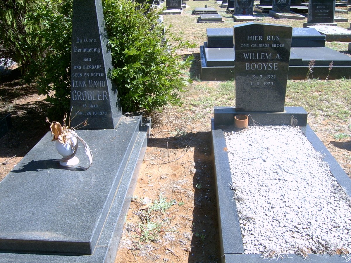 GROBLER Izak David -1973 :: BOOYSE Willem A. 1922-1973