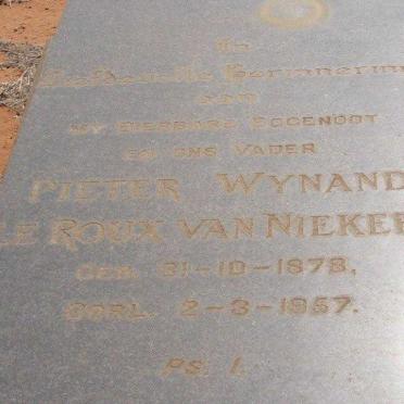 NIEKERK Pieter Wynand le Roux, van 1878-1957