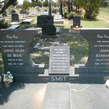SMIT Johan Adam De Beer 1903-1987 &amp; Anna Barbara 1905-1998