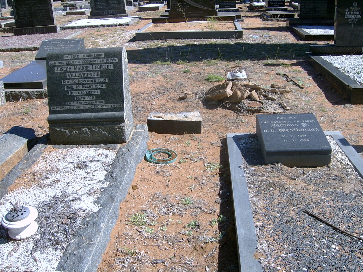 VILLAVICENCIO Joseph Maurie Leopoldt 1905-1954 :: VAN DER WESTHUIZEN Jacobus P. 1891-1954