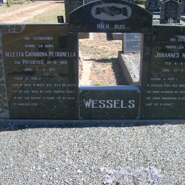 WESSELS Johannes Mattheus 1892-1957 &amp; Aletta Catharina Petronella POTGIETER 1903-1971