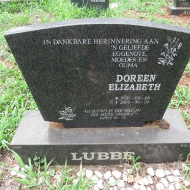 LUBBE Doreen Elizabeth 1935-2006