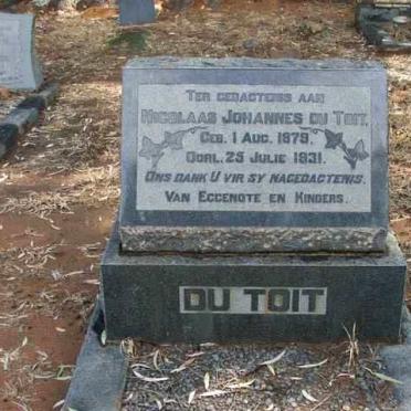 TOIT Nicolaas Johannes, du 1879-1931