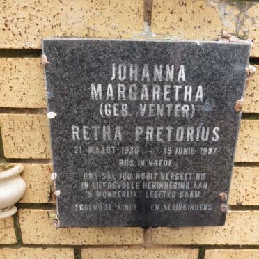 PRETORIUS Johanna Margaretha Retha nee VENTER 1936-1997