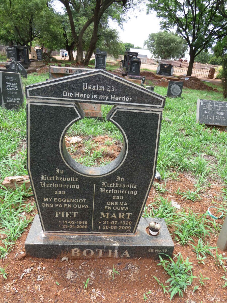 BOTHA Piet 1916-2006 & Mart 1920-2009