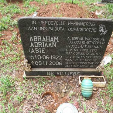 VILLIERS Abraham Adriaan, de 1922-2006
