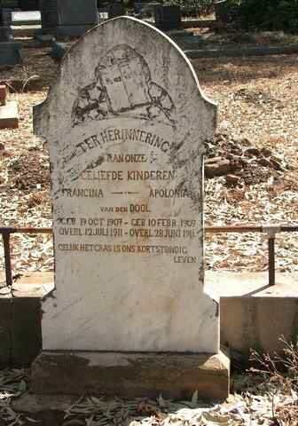 DOOL Francina, van den 1907-1909 :: VAN DEN DOOL Apoloni 1911-1911