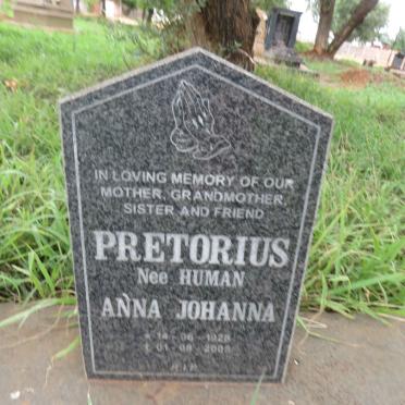 PRETORIUS Anna Johanna nee HUMAN 192?-200?