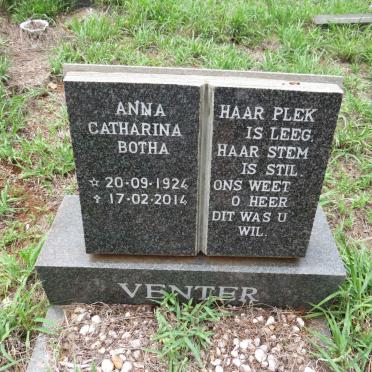 VENTER Anna Catharina Botha 1924-2014