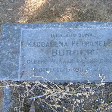 BURGER Magdalena Petronella nee PIENAAR 1850-19?9