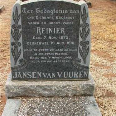 VUUREN Reinier, Jansen van 1873-1901