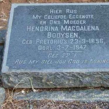 BOOYSEN Hendrina Magdalena nee PRETORIUS 1896-1947