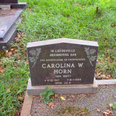 HORN Carolina W. nee SMIT 1917-1988