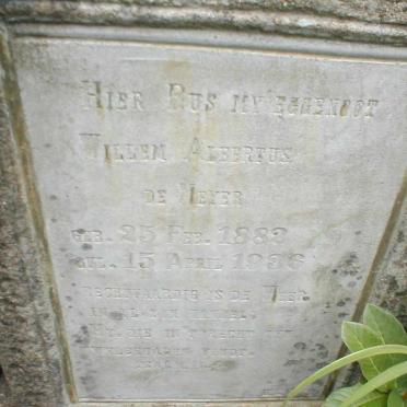 MEYER Willem Albertus, de 1882-1936