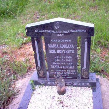 VENTER Maria Adriana  nee BONTHUYS 1960-1995