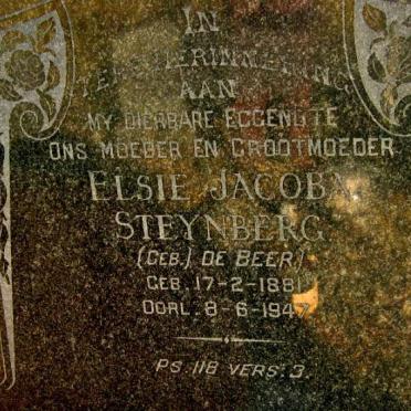 STEYNBERG Elsie Jacoba nee DE BEER 1881-1947