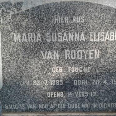 ROOYEN Maria Susanna Elisabetha, van nee FOUCHE 1885-1959