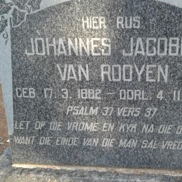 ROOYEN Johannes Jacobus, van 1882-1960