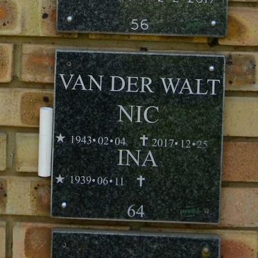 WALT Nic, van der 1943-2017 &amp; Ina 1939-