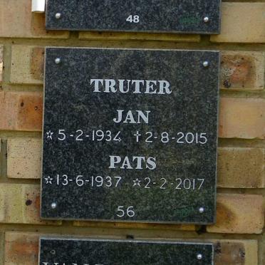 TRUTER Jan 1934-2015 &amp; Pats 1937-2017