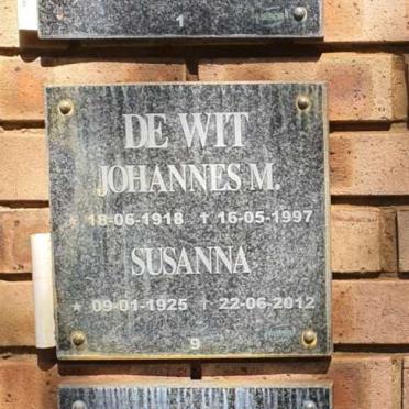 WIT Johannes M., de 1918-1997 &amp; Susanna 1925-2012