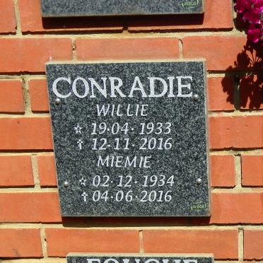 CONRADIE Willie 1933-2016 &amp; Miemie 1934-2016