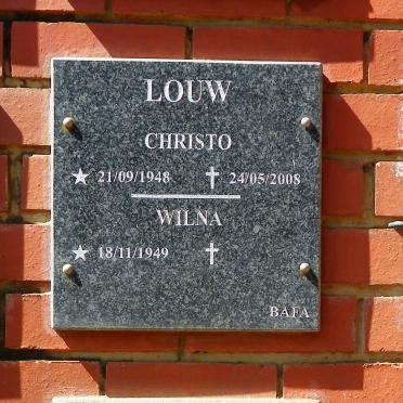 LOUW Christo 1948-2008 &amp; Wilma 1949-