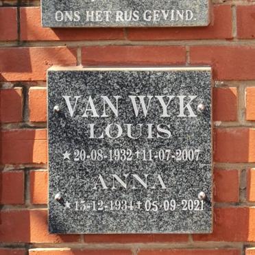 WYK Louis, van 1932-2007 &amp; Anna 1934-2021