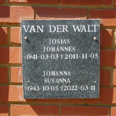 WALT Josias Johannes, van der 1941-2011 &amp; Johanna Susanna 1943-2022